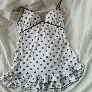 Black and White Star Patterened Lingerie/Dress